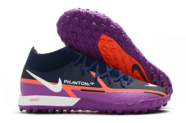 Nike Phantom GT Preto Dourado Colar Ajuste de Meia Faixa Metálica Gramado Sapatos de Futebol 13