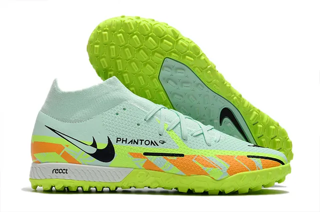 Nike Phantom GT Preto Dourado Colar Ajuste de Meia Faixa Metálica Gramado Sapatos de Futebol 20