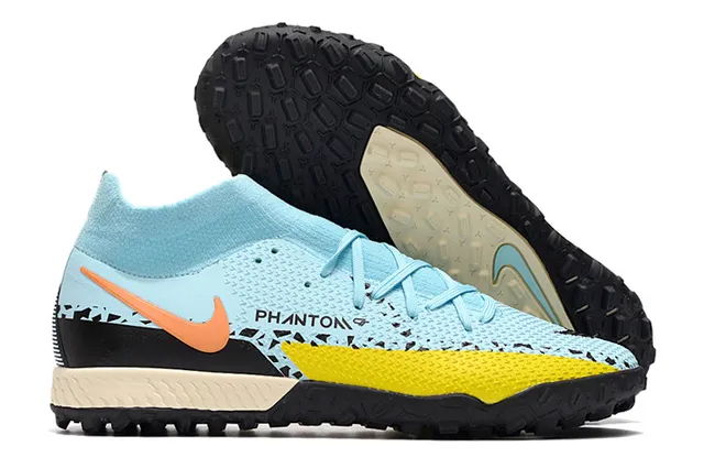 Nike Phantom GT Preto Dourado Colar Ajuste de Meia Faixa Metálica Gramado Sapatos de Futebol 21