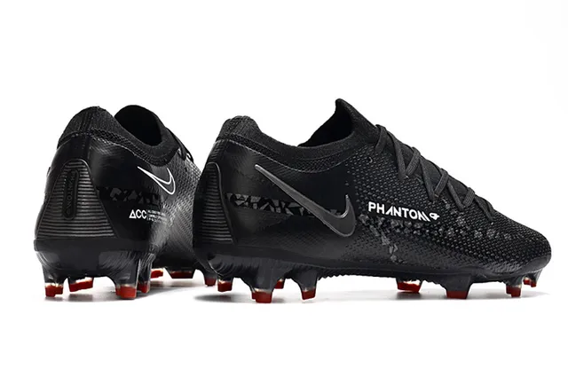 Nike Phantom GT কালো লাল নিট আপার লো-কাট বুটি কলার ফার্ম-গ্রাউন্ড সকার শোজ 21