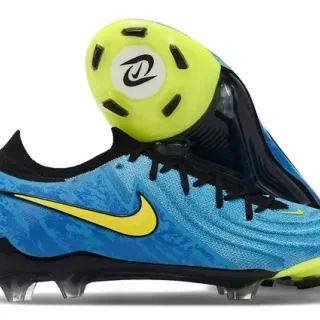 Nike Phantom GT Blue Yellow Low-Cut Sock-Fit Collar Firm-Ground Soccer Shoes