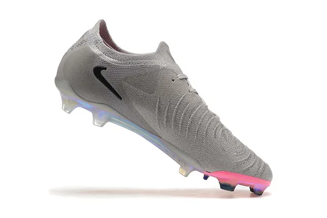 Nike Phantom GT ग्रे पिंक Sock-Fit Knit Upper Asymmetric Lacing Firm-Ground सोकर शूज 4