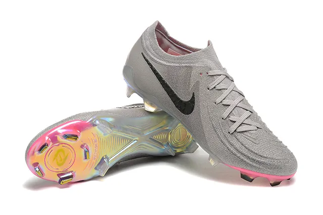 Nike Phantom GT ग्रे पिंक Sock-Fit Knit Upper Asymmetric Lacing Firm-Ground सोकर शूज 6