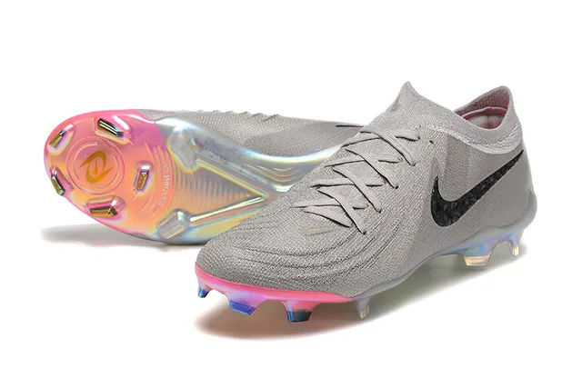 Nike Phantom GT ग्रे पिंक Sock-Fit Knit Upper Asymmetric Lacing Firm-Ground सोकर शूज 7