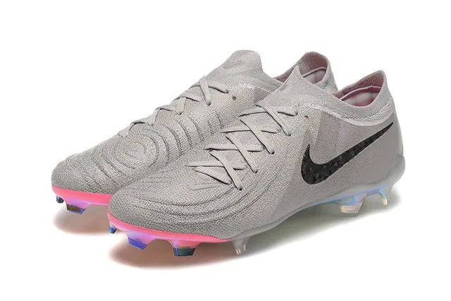 Nike Phantom GT ग्रे पिंक Sock-Fit Knit Upper Asymmetric Lacing Firm-Ground सोकर शूज 8
