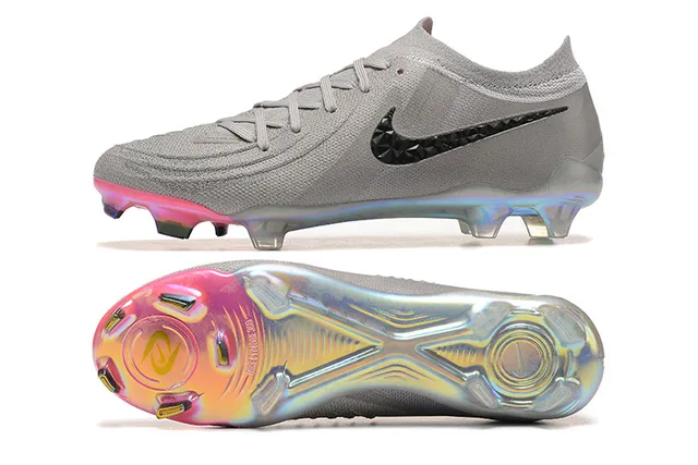 Nike Phantom GT ग्रे पिंक Sock-Fit Knit Upper Asymmetric Lacing Firm-Ground सोकर शूज 9