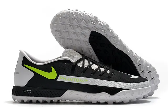 Nike Phantom GT Verde Azul Sapatos de Futebol para Relva de Corte Baixo com Colar de Ajuste a Meia, Parte Superior Sintética Texturizada 5