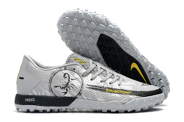 Nike Phantom GT Verde Azul Sapatos de Futebol para Relva de Corte Baixo com Colar de Ajuste a Meia, Parte Superior Sintética Texturizada 9