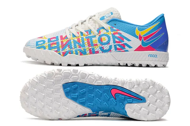 Nike Phantom GT Verde Azul Sapatos de Futebol para Relva de Corte Baixo com Colar de Ajuste a Meia, Parte Superior Sintética Texturizada 13