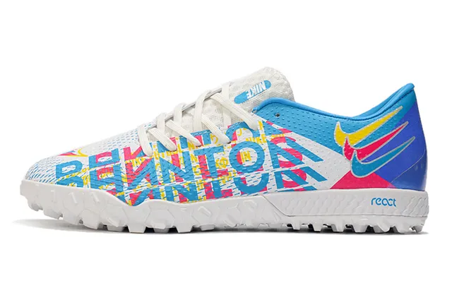 Nike Phantom GT Verde Azul Sapatos de Futebol para Relva de Corte Baixo com Colar de Ajuste a Meia, Parte Superior Sintética Texturizada 16