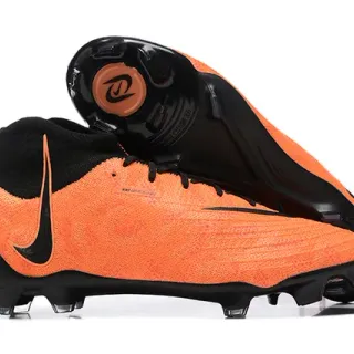 Nike Phantom GT Orange Black High-Cut Sock-Fit Collar Firm-Ground Soccer Shoes