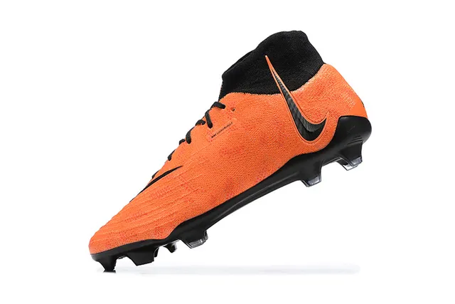 Nike Phantom GT Orange Black High-Cut Sock-Fit Collar Firm-Ground Soccer Shoes 4
