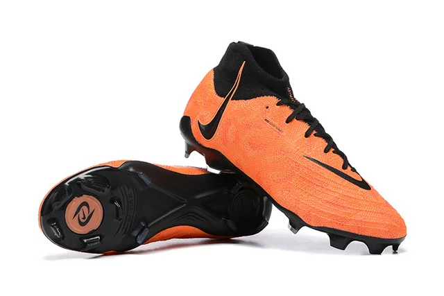Nike Phantom GT Orange Black High-Cut Sock-Fit Collar Firm-Ground Soccer Shoes 5