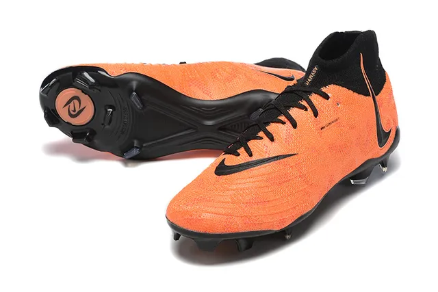 Nike Phantom GT Orange Black High-Cut Sock-Fit Collar Firm-Ground Soccer Shoes 6