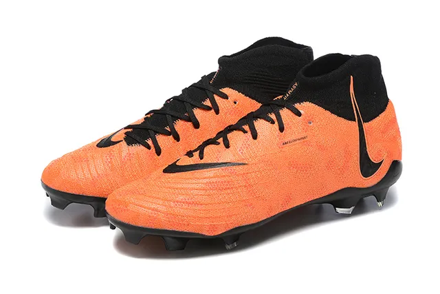 Nike Phantom GT Orange Black High-Cut Sock-Fit Collar Firm-Ground Soccer Shoes 7