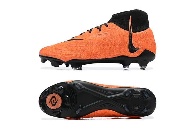 Nike Phantom GT Orange Black High-Cut Sock-Fit Collar Firm-Ground Soccer Shoes 8