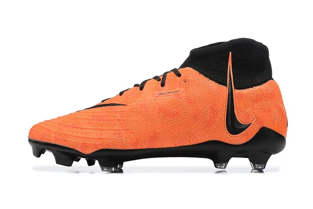 Nike Phantom GT Orange Black High-Cut Sock-Fit Collar Firm-Ground Soccer Shoes 9