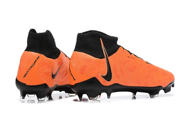 Nike Phantom GT Orange Black High-Cut Sock-Fit Collar Firm-Ground Soccer Shoes 10
