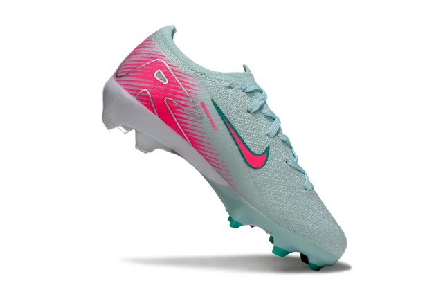 Nike Phantom GT Pink Blue Knit Upper Asymmetrical Lacing Firm-Ground Soccer Shoes 3
