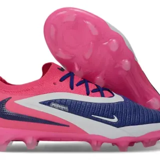 Nike Phantom GT وردي بحري أحذية كرة القدم upper محبوك تغطية غير متماثلة أرضية صلبة