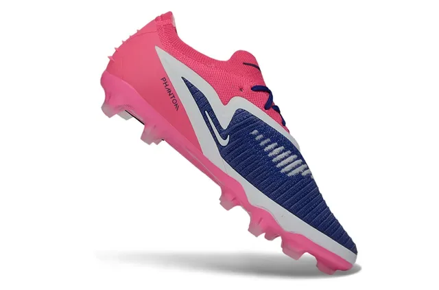 Nike Phantom GT وردي بحري أحذية كرة القدم upper محبوك تغطية غير متماثلة أرضية صلبة 2
