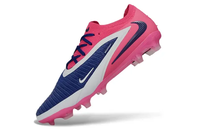 Nike Phantom GT وردي بحري أحذية كرة القدم upper محبوك تغطية غير متماثلة أرضية صلبة 3