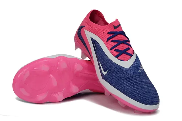 Nike Phantom GT وردي بحري أحذية كرة القدم upper محبوك تغطية غير متماثلة أرضية صلبة 4