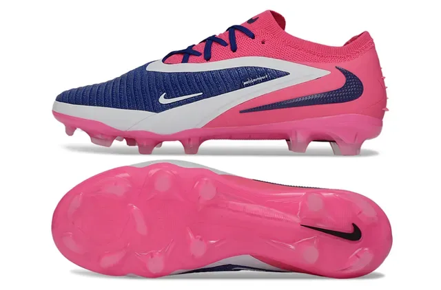 Nike Phantom GT وردي بحري أحذية كرة القدم upper محبوك تغطية غير متماثلة أرضية صلبة 6