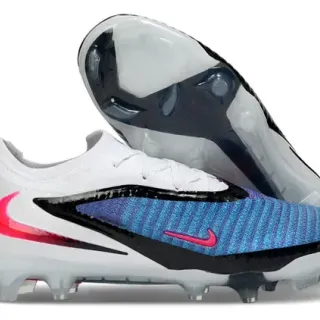 Nike Phantom GT أحذية كرة القدم أبيض أزرق منخفض القطعة قماش الرباط أرض صلبة