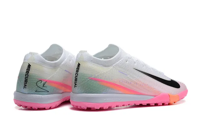 Nike Phantom GT White Pink Knit Upper Gradient Iridescent Overlay Turf Soccer Shoes 2
