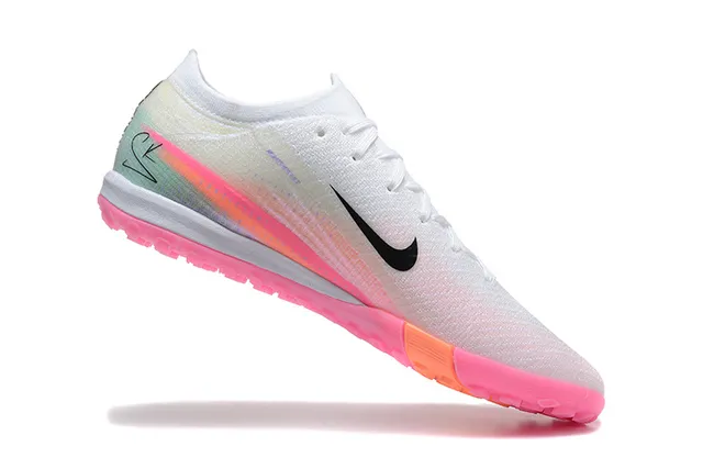 Nike Phantom GT White Pink Knit Upper Gradient Iridescent Overlay Turf Soccer Shoes 4
