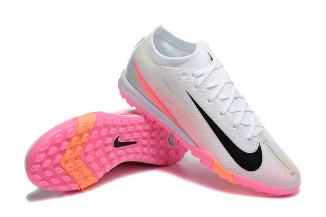 Nike Phantom GT White Pink Knit Upper Gradient Iridescent Overlay Turf Soccer Shoes 6