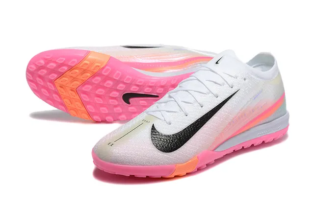 Nike Phantom GT White Pink Knit Upper Gradient Iridescent Overlay Turf Soccer Shoes 7