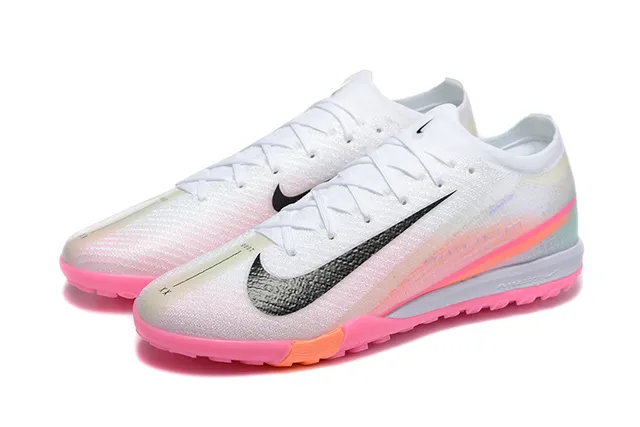 Nike Phantom GT White Pink Knit Upper Gradient Iridescent Overlay Turf Soccer Shoes 8