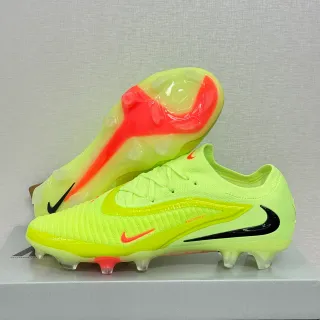 Nike Phantom GT Yellow Orange Low-Cut Knit Upper Asymmetrical TPU Overlay Firm-Ground Soccer Shoes