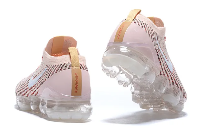 Nike Pink Beige Flyknit Upper Full-Length Visible Air Sole Lifestyle Sneakers 8