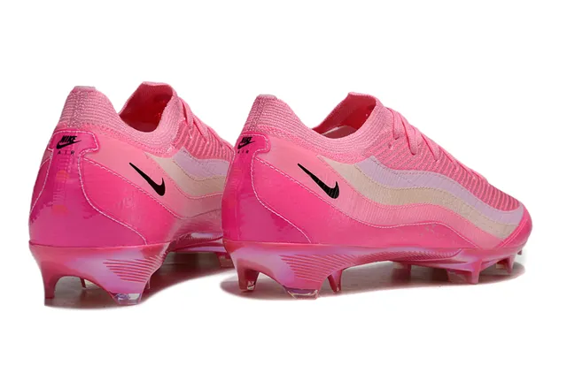 Nike Pink Beige Knit Upper Wave Stripe Overlay Firm-Ground Soccer Shoes 5