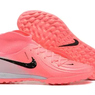 Nike Zapatillas de Fútbol Turf con Cuello de Calcetín Ajustable, Parte Superior de Tejido, Altas, Rosa y Negro