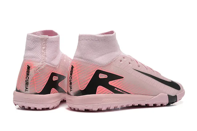 Nike Chaussures de Football Hautes Rose et Noir Bout de Chaussette Semelle Moldée pour Pelouse 2