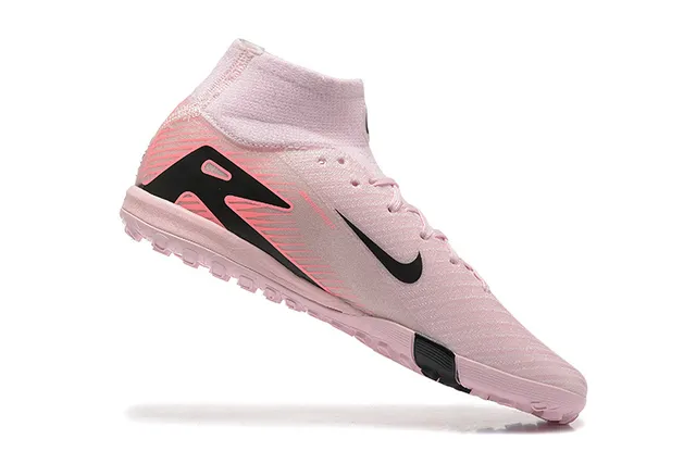 Nike Chaussures de Football Hautes Rose et Noir Bout de Chaussette Semelle Moldée pour Pelouse 4