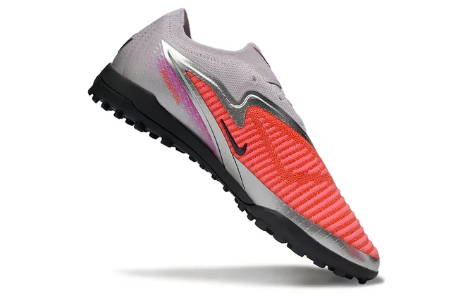 Nike Rosa Cinza Baixo Corte Silhueta Atlética Tricô Acanalado Antepé Gramado Artificial Sapatos de Futebol 2