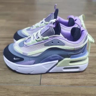 Nike Purple Green Layered Synthetic Overlays Visible Air Unit Window Lifestyle Sneakers