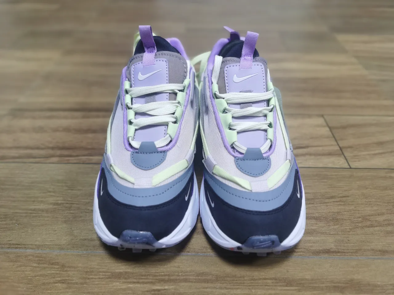 Nike Purple Green Layered Synthetic Overlays Visible Air Unit Window Lifestyle Sneakers 3