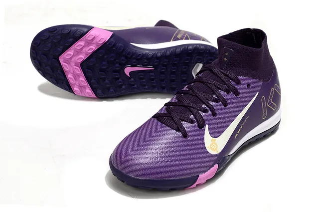 Nike Morado Rosa Tacón alto Collar Texturizado Sintético Superior Césped Fútbol Zapatos 3