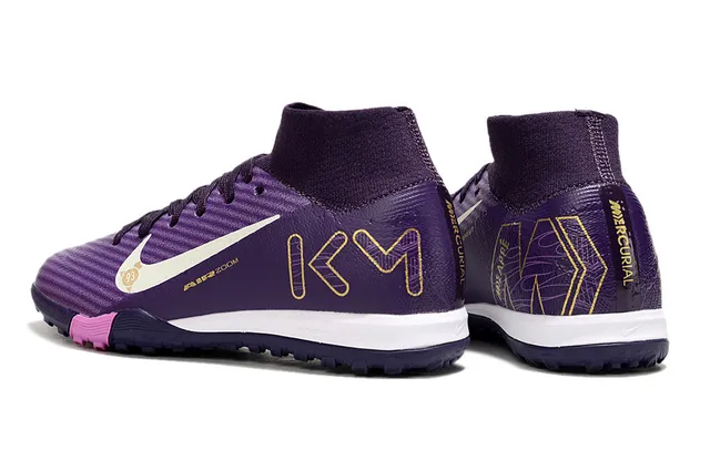 Nike Morado Rosa Tacón alto Collar Texturizado Sintético Superior Césped Fútbol Zapatos 4