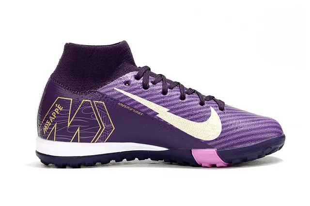 Nike Morado Rosa Tacón alto Collar Texturizado Sintético Superior Césped Fútbol Zapatos 5