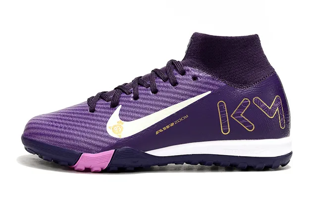 Nike Morado Rosa Tacón alto Collar Texturizado Sintético Superior Césped Fútbol Zapatos 6