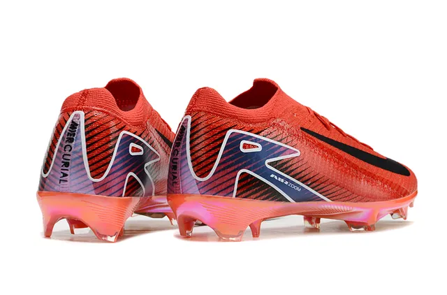 Nike Red Black Knit Upper Low-Cut Collar Firm-Ground Soccer Shoes 5
