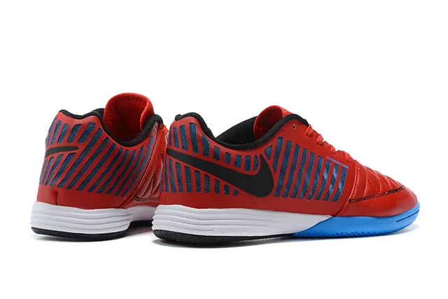 Nike أحمر أبيض كاج مودلد علوي مبطن مقدمة صناعية أحذية كرة القدم الداخلية 2