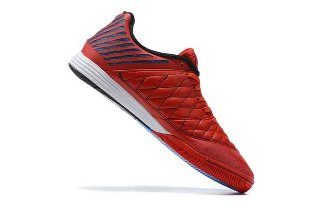 Nike أحمر أبيض كاج مودلد علوي مبطن مقدمة صناعية أحذية كرة القدم الداخلية 5